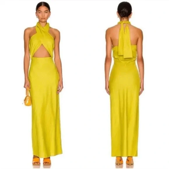 Women's Simon Miller Green Dress Size L - Picture 2 of 11